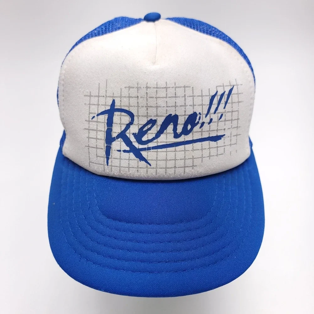 Vintage Reno Nevada Youth Hat‎ Logo Mesh Snap Back Trucker Cap 80s
